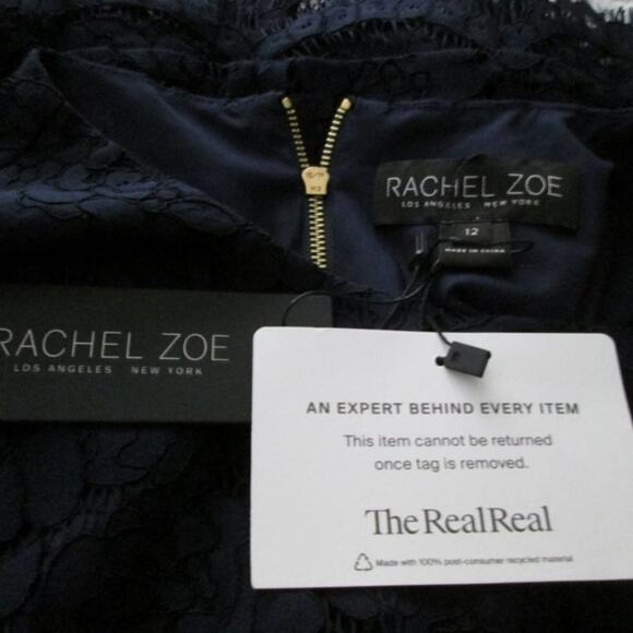 Rachel Zoe Lace Pattern Mini Dress-Size 12/XL-Blue-NWOT - Picture 4 of 16